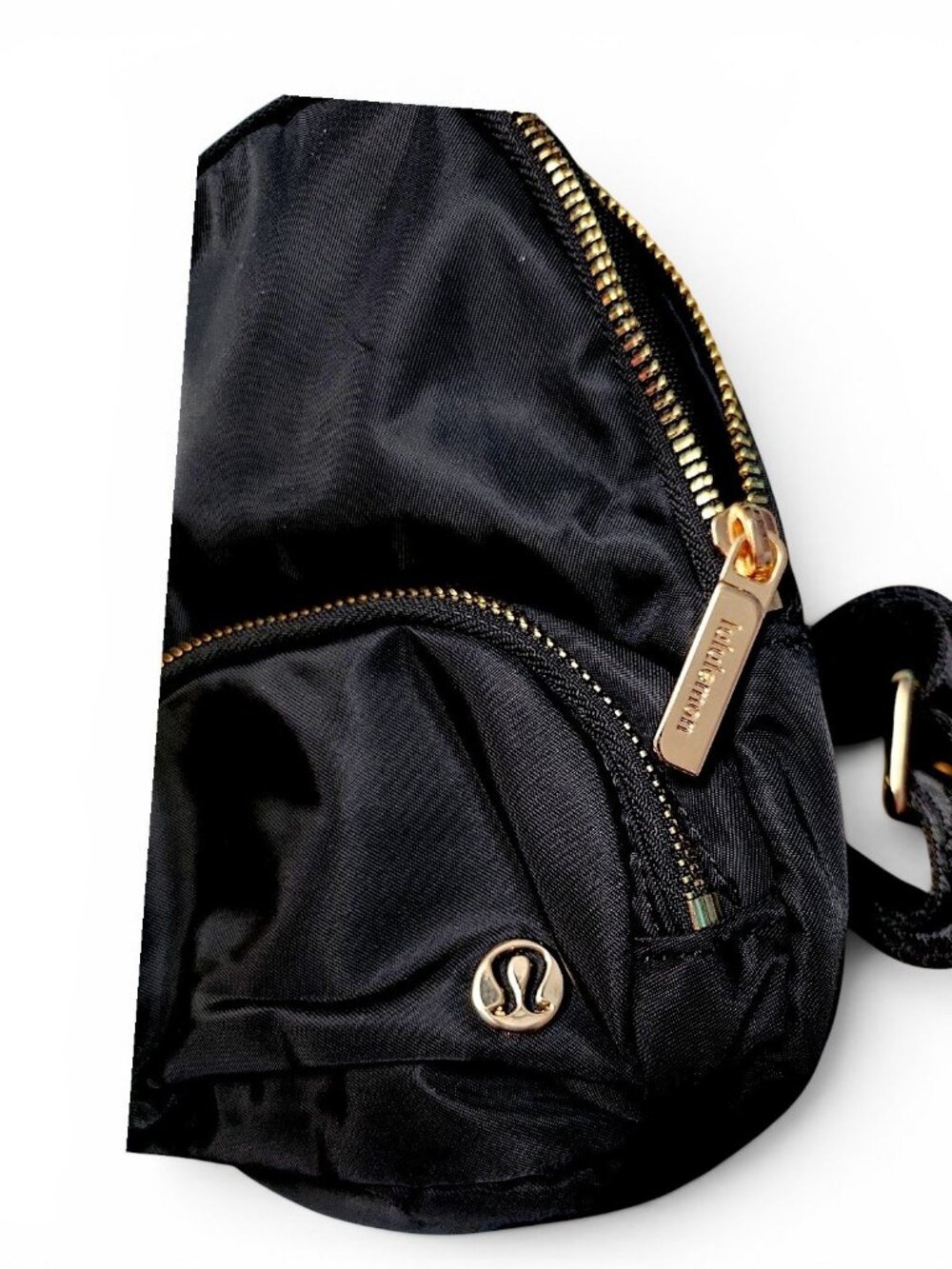 Lululemon Everywhere Small Sling Bag Black Gold Hardware - Picture 3 of 5